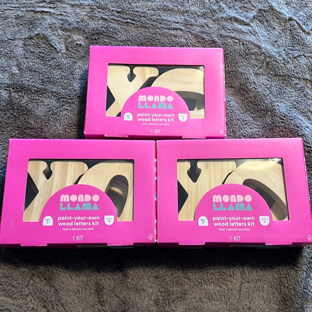 NEW Mondo Llama Paint your own wood letters kit XO
